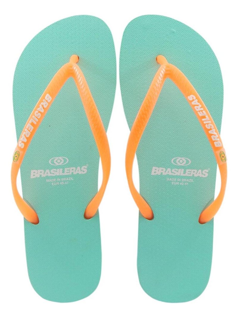 Chancla de playa de mujer Brasileras suela de goma Verde agua - Kiabi