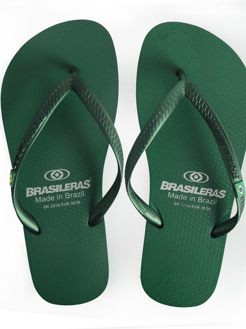 Chancla de playa de mujer Brasileras suela de goma Verde oscuro - Kiabi