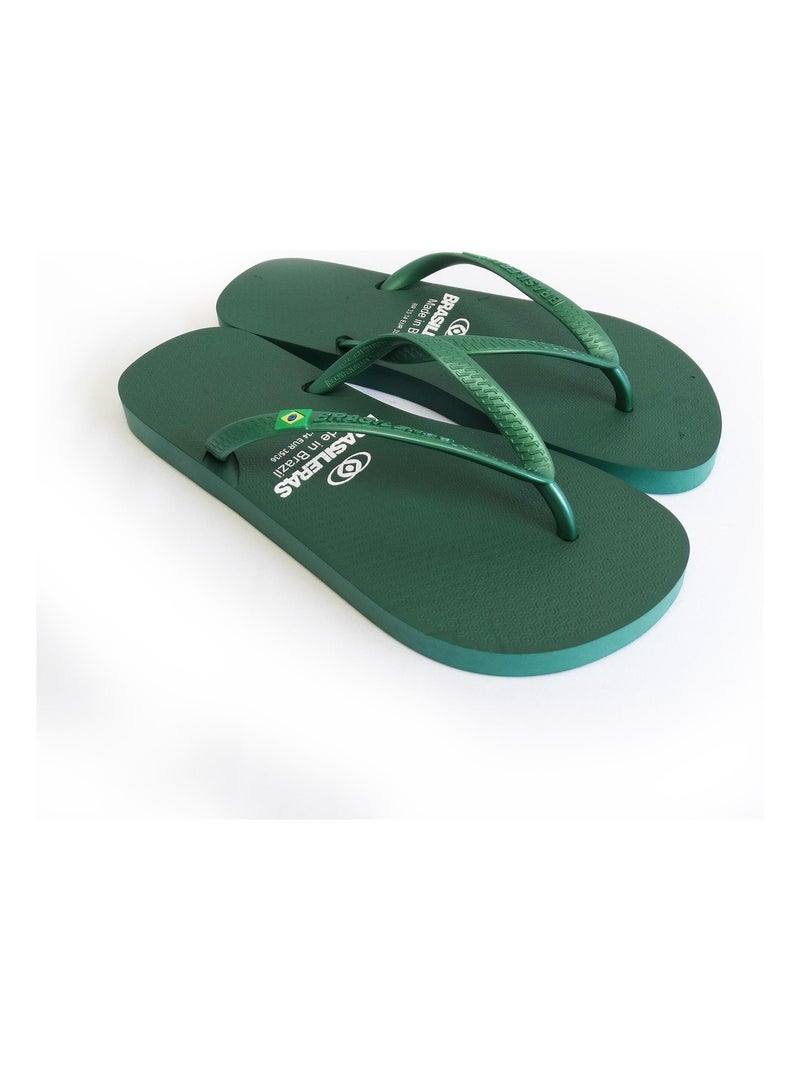 Chancla de playa de mujer Brasileras suela de goma Verde oscuro - Kiabi