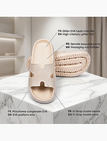 Chancla Glitter H-Strap EVA 6 Colores OZABI