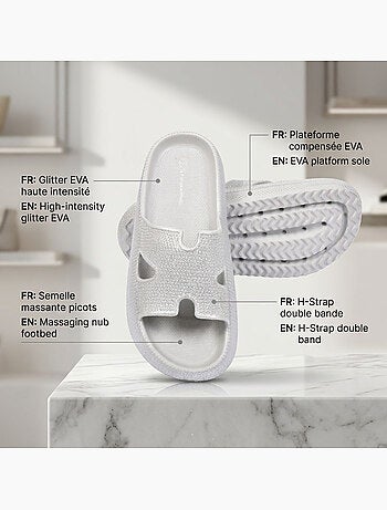 Chancla Glitter H-Strap EVA 6 Colores OZABI
