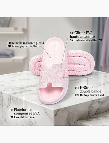 Chancla Glitter H-Strap EVA 6 Colores OZABI