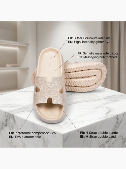 Chancla Glitter H-Strap EVA Niño OZABI 6 Colores - Kiabi Chancla Glitter H-Strap EVA Niño OZABI 6 Colores - Kiabi