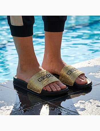 Chancla Mujer Piscina Glitter Brillante Leopardo KAPPA