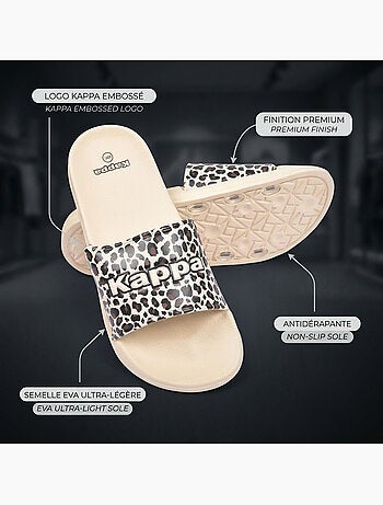 Chancla Mujer Piscina Glitter Brillante Leopardo KAPPA