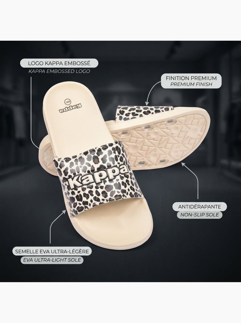 Chancla Mujer Piscina Glitter Brillante Leopardo KAPPA Marrón - Kiabi