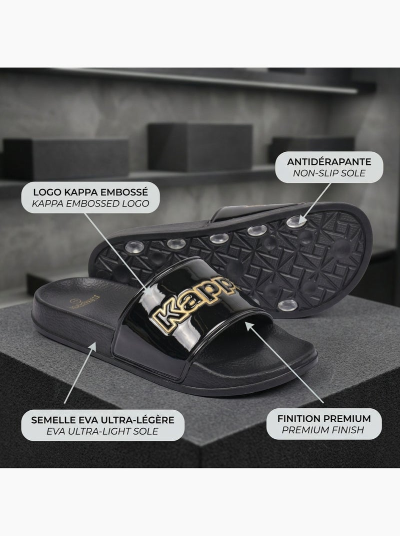 Chancla Mujer Piscina Glitter Brillante Leopardo KAPPA Negro - Kiabi