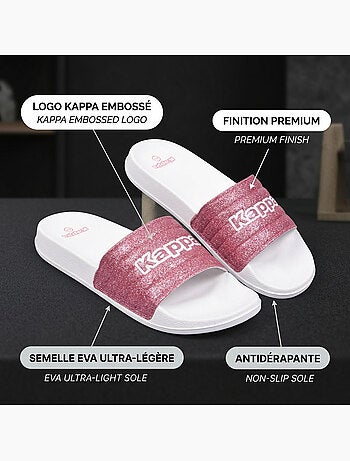 Chancla Mujer Piscina Glitter Brillante Leopardo KAPPA