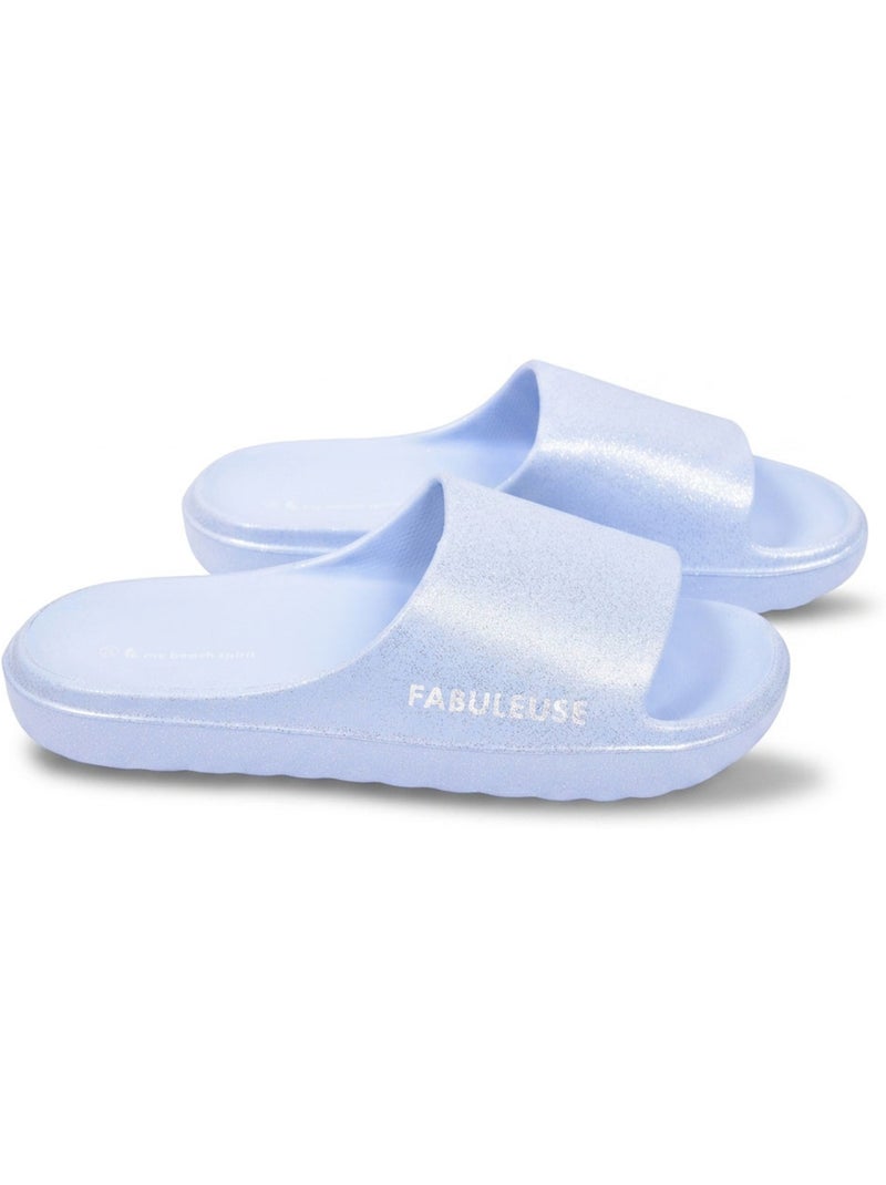 Chancla OZABI Purpurina Mensaje Humor 5 Colores Azul - Kiabi
