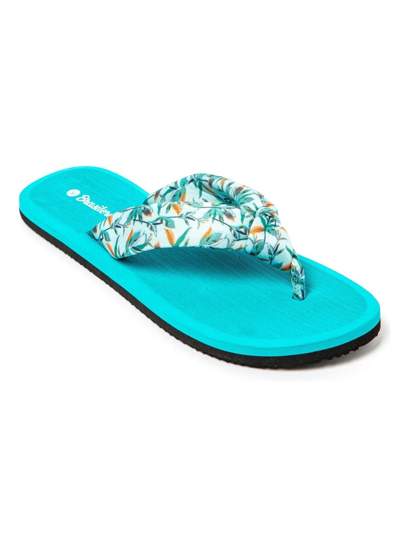 Chanclas Brasileras de Mujer con suela de goma Antideslizante Azul turquesa - Kiabi