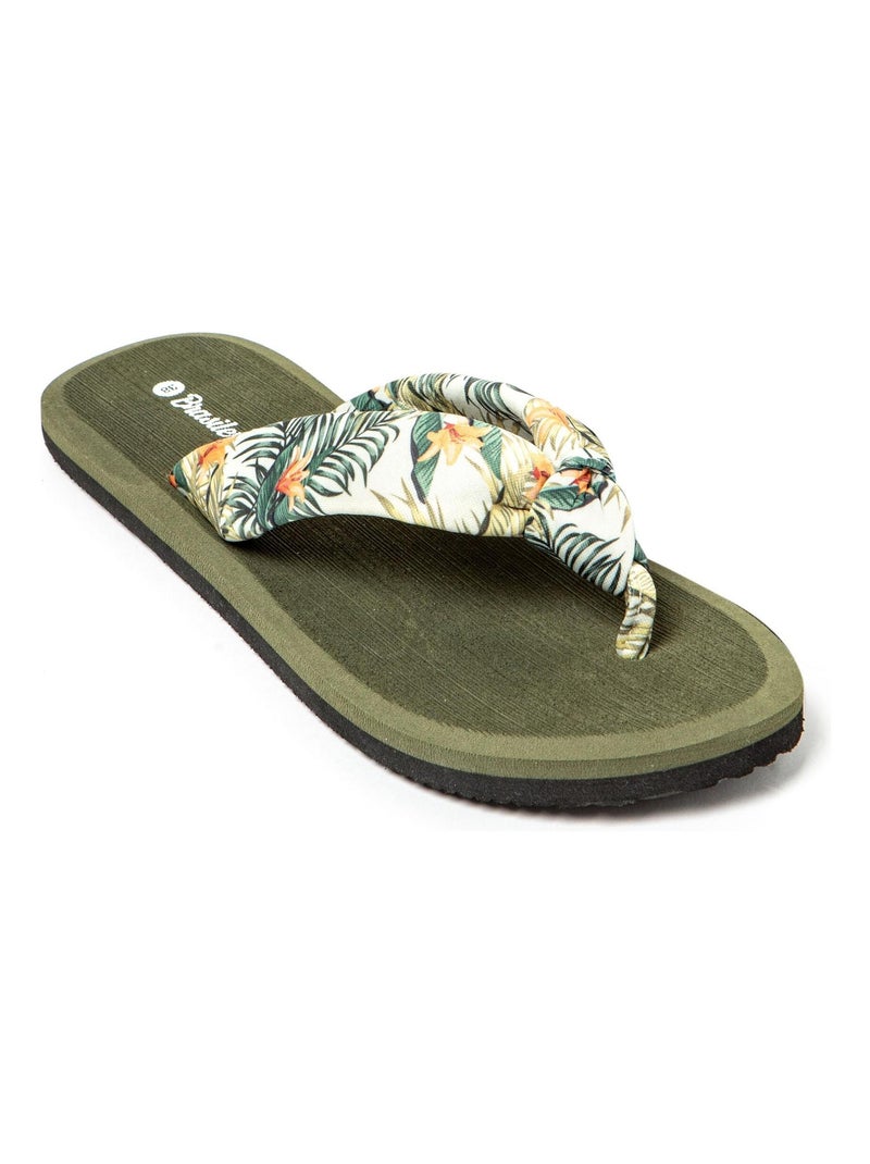 Chanclas Brasileras de Mujer con suela de goma Antideslizante Verde oscuro - Kiabi