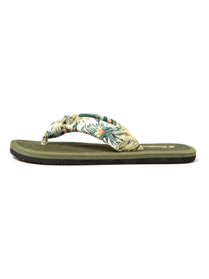 Chanclas Brasileras de Mujer con suela de goma Antideslizante Verde oscuro - Kiabi