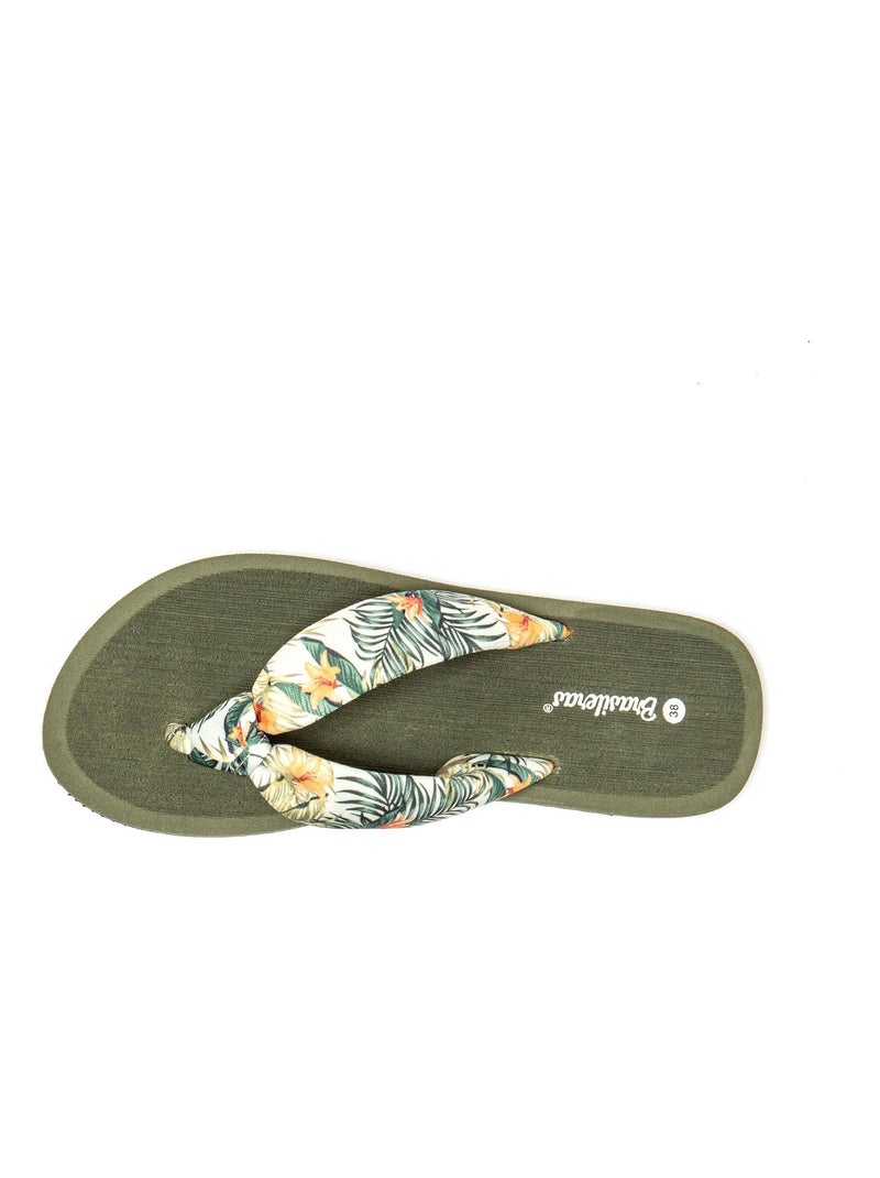Chanclas Brasileras de Mujer con suela de goma Antideslizante Verde oscuro - Kiabi