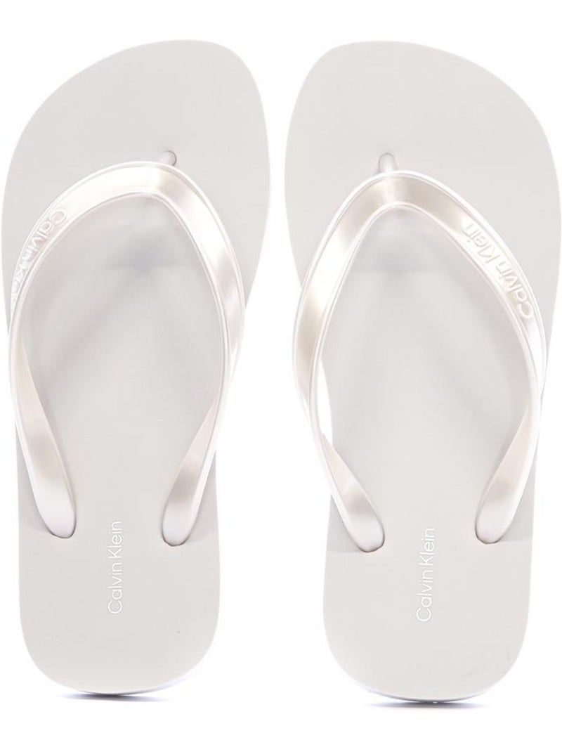 Chanclas calvin klein jeans de mujer con tiras metalizadas Gris plateado - Kiabi
