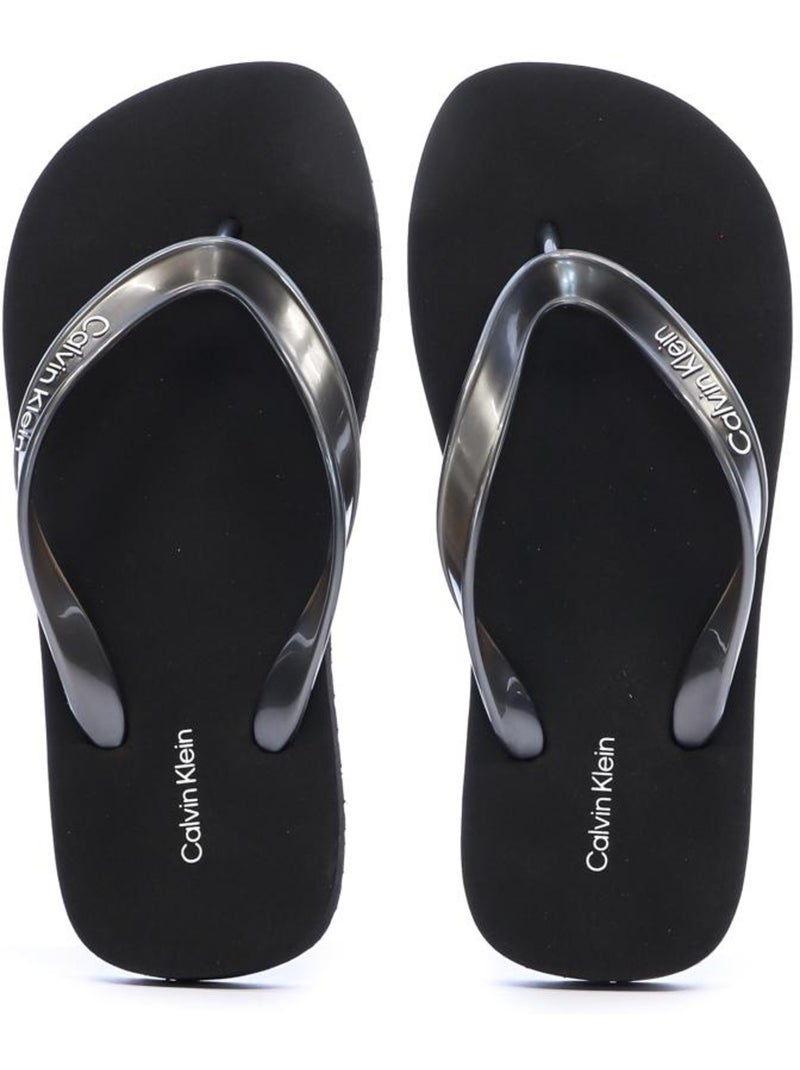 Chanclas Calvin Klein Jeans para Mujer con Detalles Metálicos Negro - Kiabi