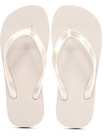 Chanclas calvin klein jeans para mujer tpu metalizadas
