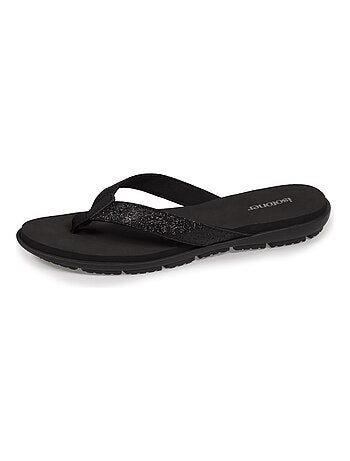 Chanclas cómoda y detallada con parte superior de lentejuelas Isotoner