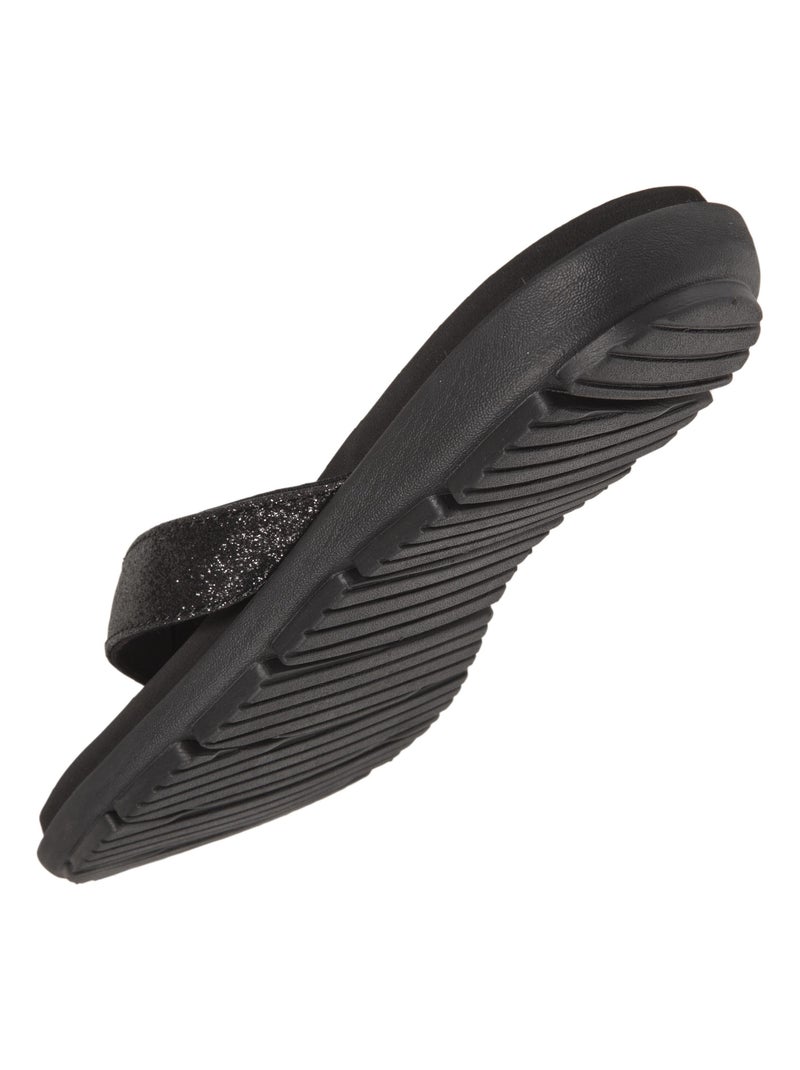 Chanclas cómoda y detallada con parte superior de lentejuelas  Isotoner Negro - Kiabi