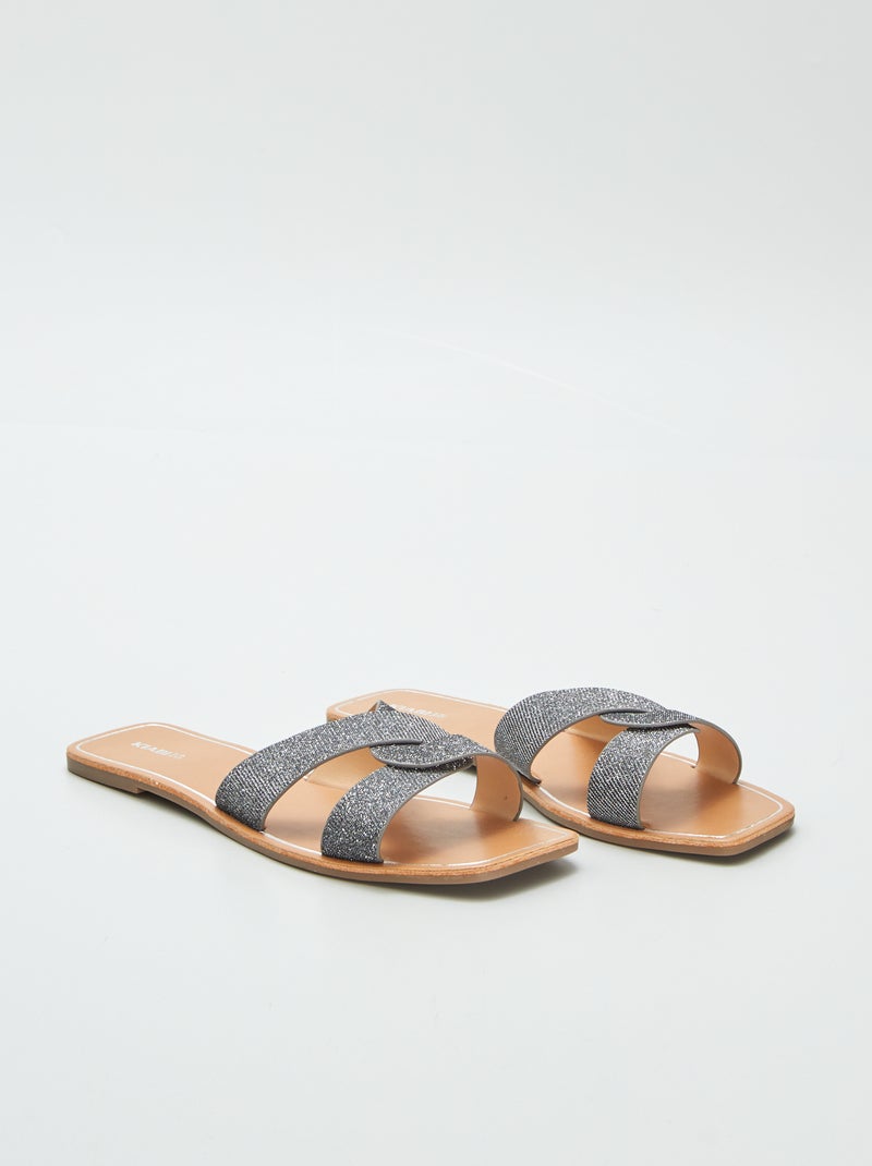 Chanclas con brillos GRIS - Kiabi