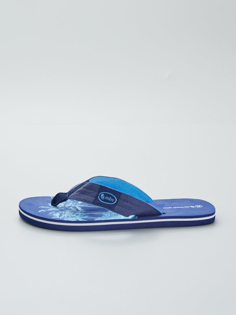 Chanclas con estampado de 'palmeras' azul - Kiabi