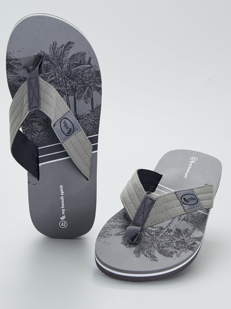 Chanclas con estampado de 'palmeras' topo - Kiabi