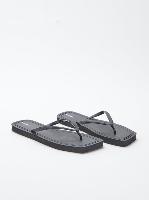 Chanclas con puntera cuadrada y detalles brillantes - Kiabi