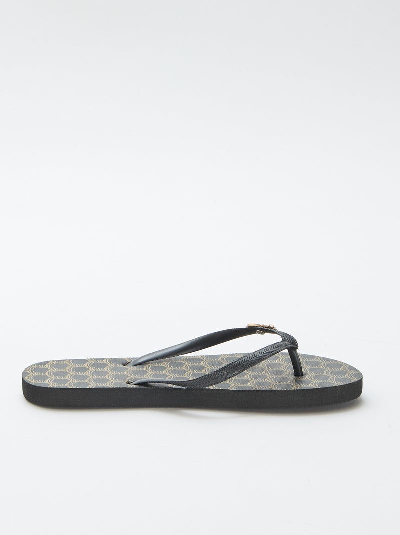 Chanclas con suelas estampadas Negro - Kiabi