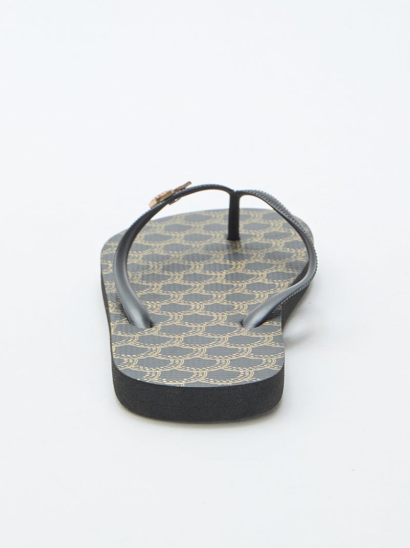 Chanclas con suelas estampadas Negro - Kiabi