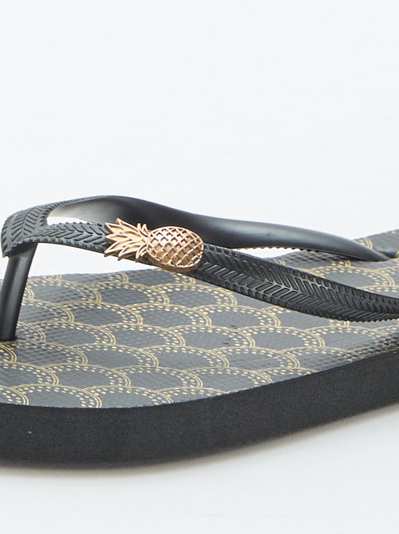 Chanclas con suelas estampadas Negro - Kiabi