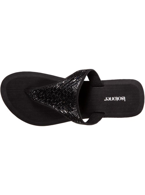 Chanclas con tacón de 4 cm, ancho, empeine de abalorios isotoner - Kiabi Chanclas con tacón de 4 cm, ancho, empeine de abalorios isotoner - Kiabi
