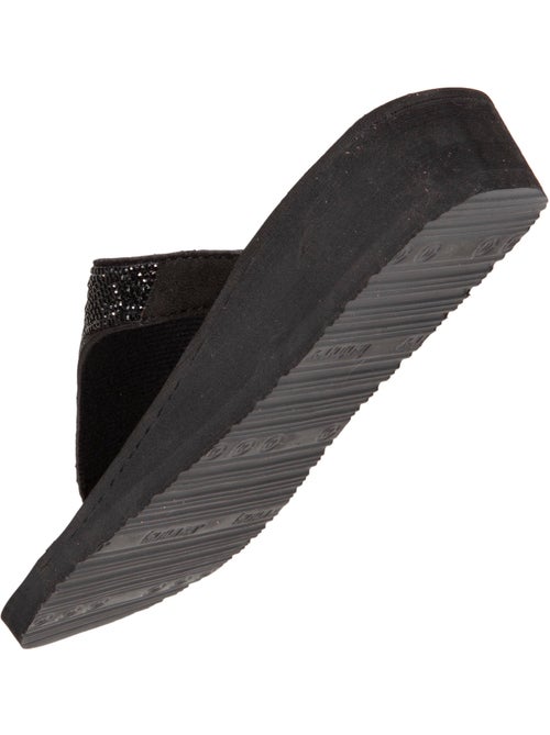 Chanclas con tacón de 4 cm, ancho, empeine de abalorios isotoner - Kiabi Chanclas con tacón de 4 cm, ancho, empeine de abalorios isotoner - Kiabi