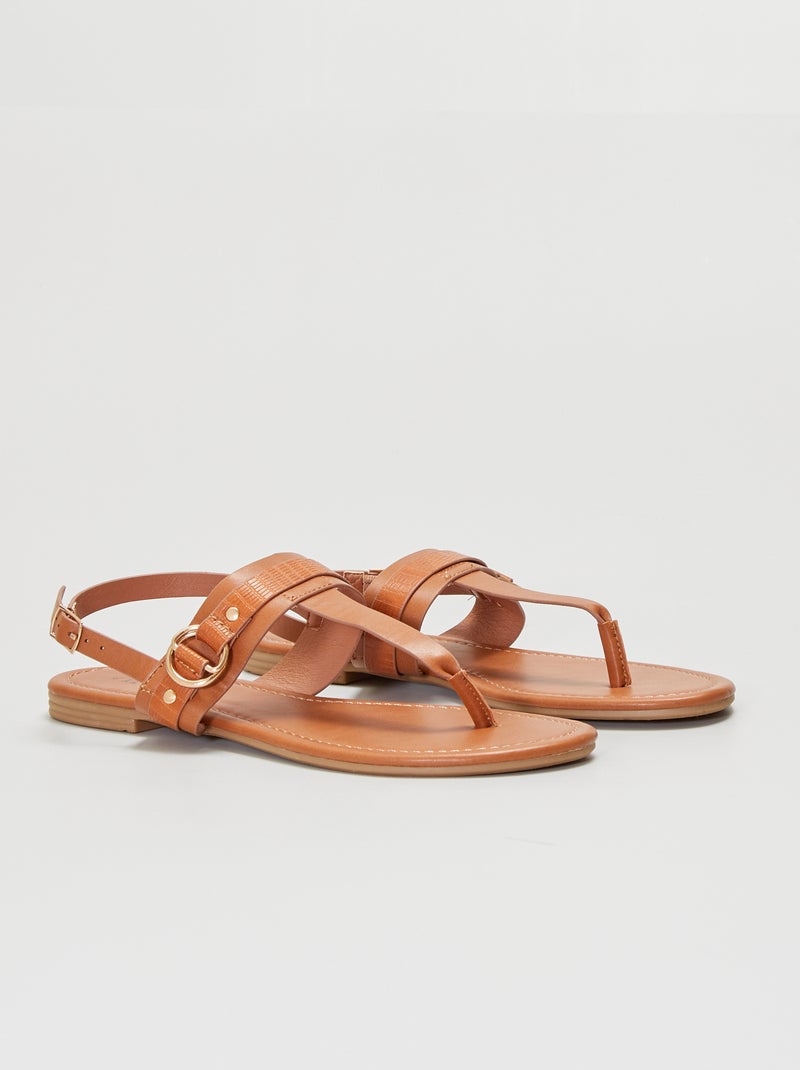 Chanclas con tira de sujeción camello - Kiabi
