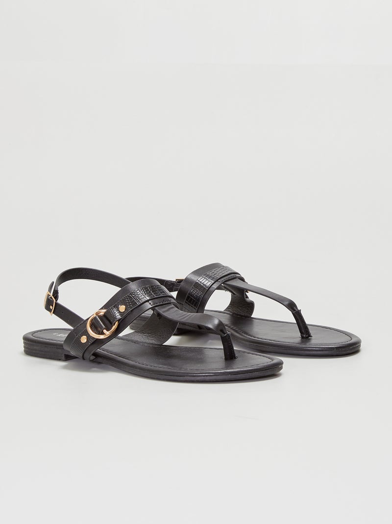 Chanclas con tira de sujeción negro - Kiabi