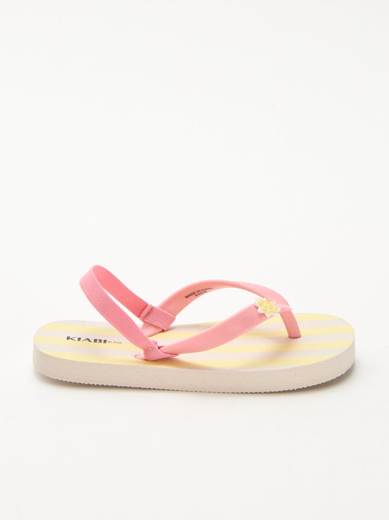 Chanclas con tira trasera Amarillo - Kiabi