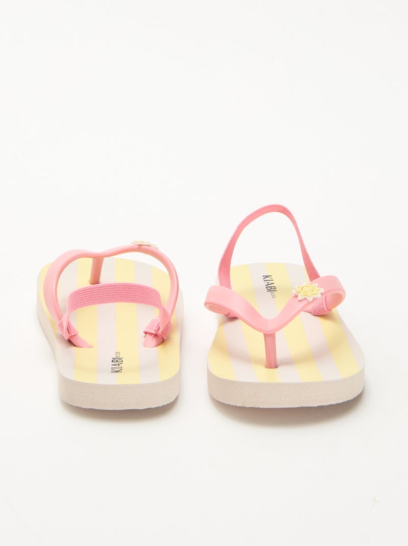 Chanclas con tira trasera Amarillo - Kiabi