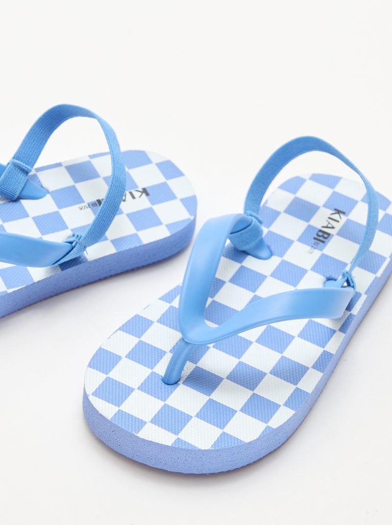 Chanclas con tira trasera Azul - Kiabi