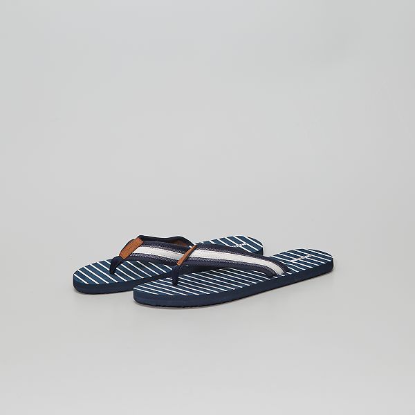 Chanclas con tiras de tela Hombre talla S-XXL - AZUL - Kiabi - 6,00€