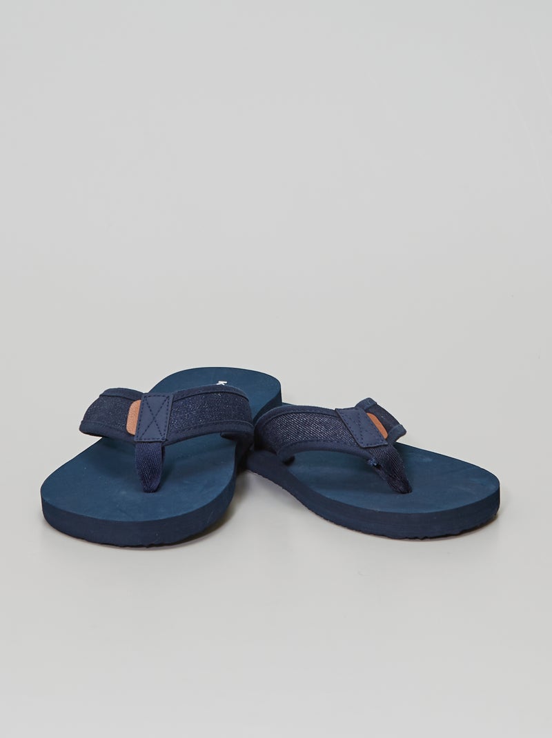 Chanclas con tiras de tela AZUL - Kiabi