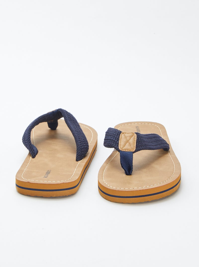 Chanclas con tiras de tela BEIGE - Kiabi