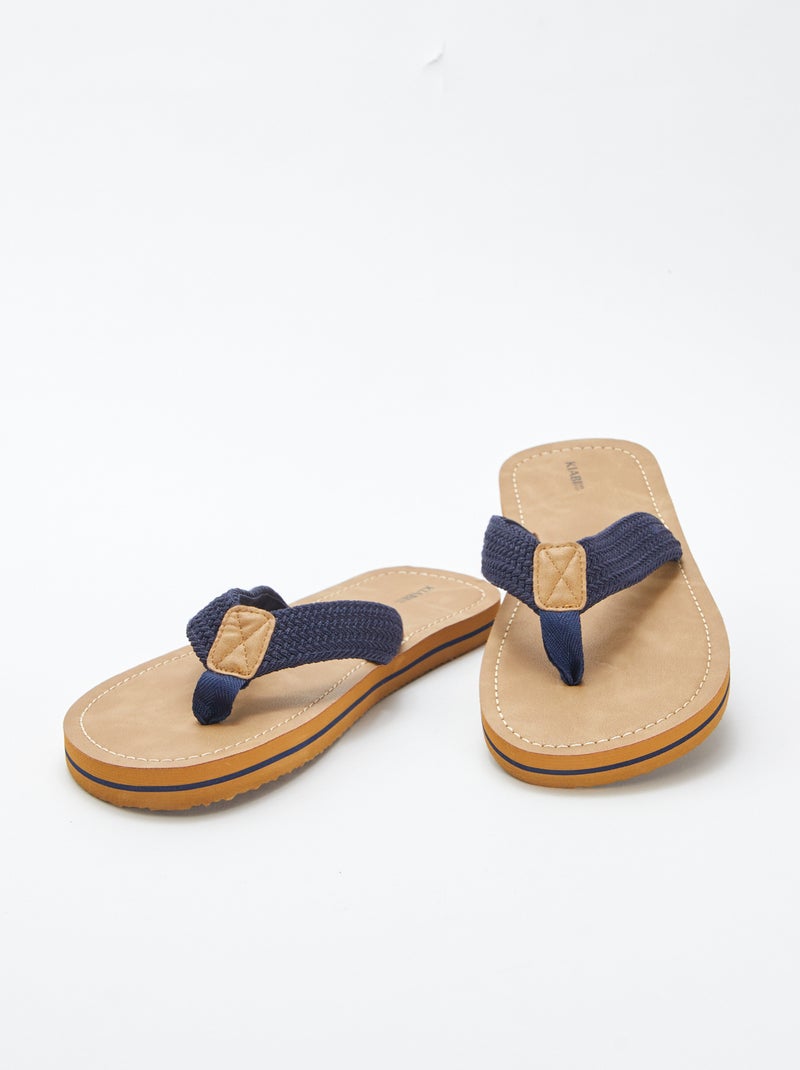 Chanclas con tiras de tela BEIGE - Kiabi