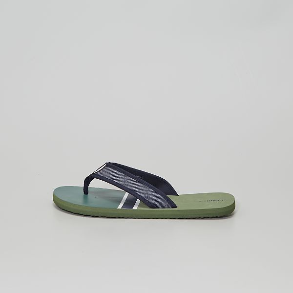 Chanclas con tiras de tela Hombre talla S-XXL - VERDE - Kiabi - 6,00€