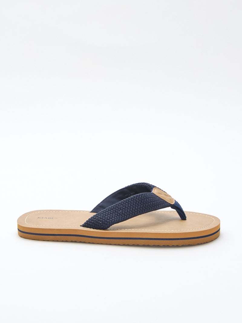 Chanclas con tiras textiles Marron - Kiabi
