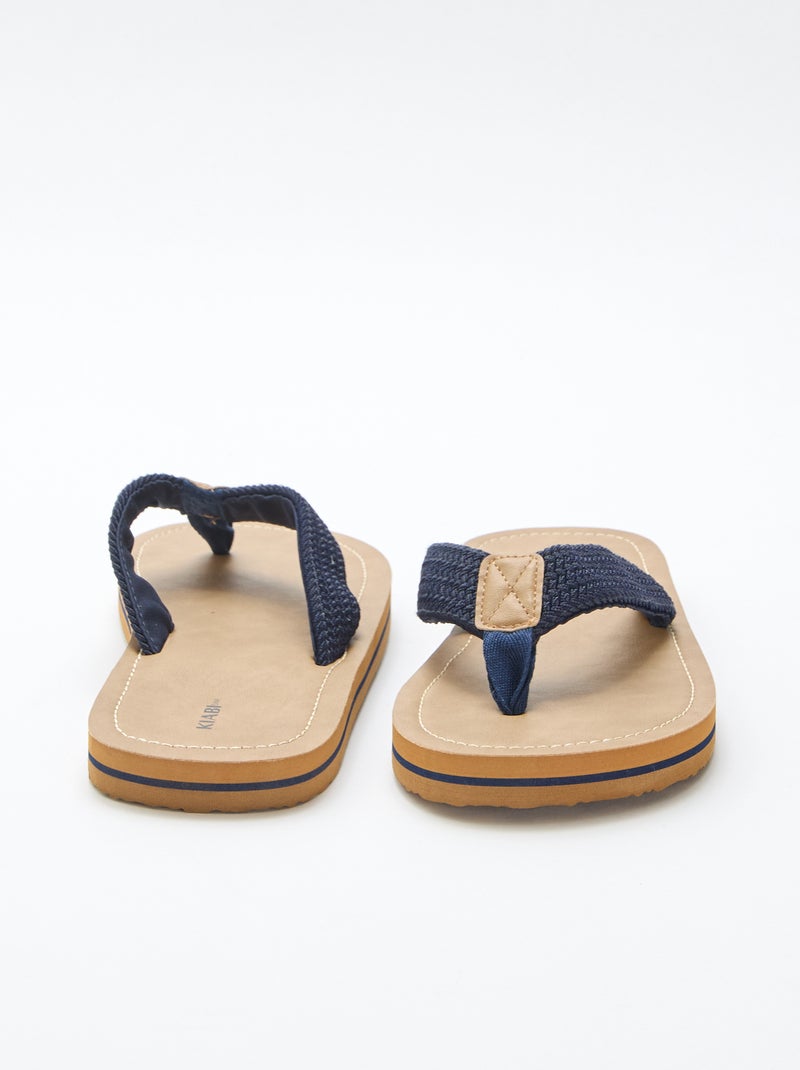 Chanclas con tiras textiles Marron - Kiabi