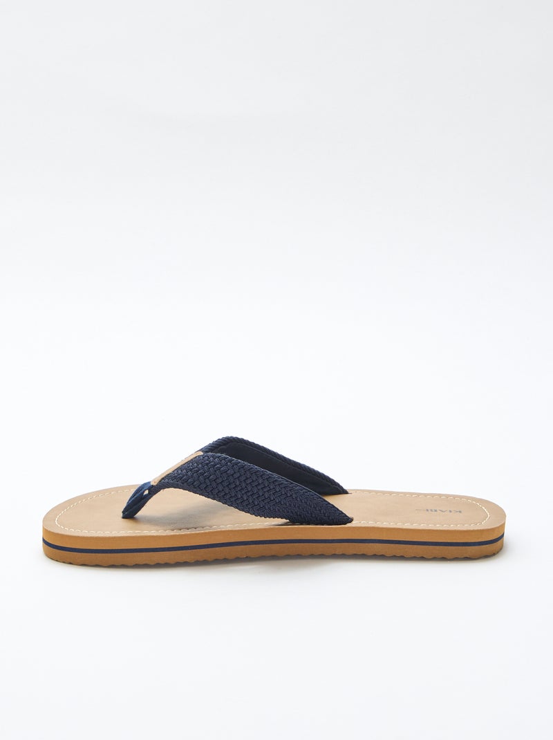 Chanclas con tiras textiles Marron - Kiabi