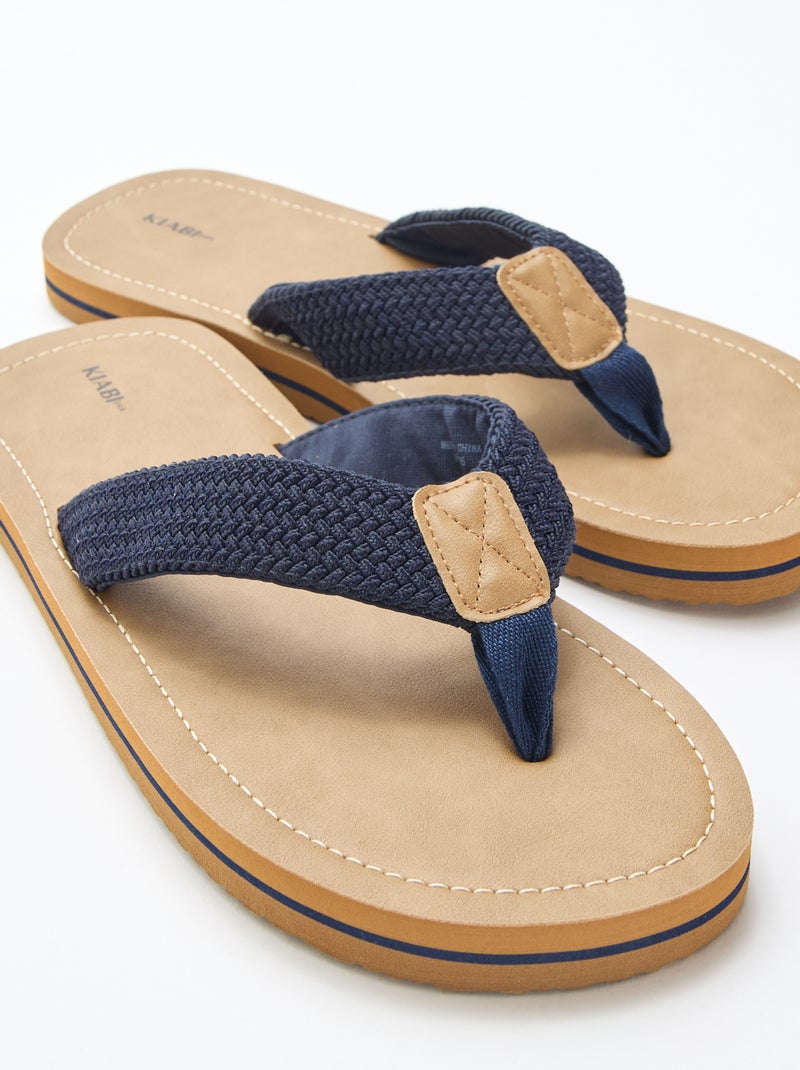 Chanclas con tiras textiles Marron - Kiabi