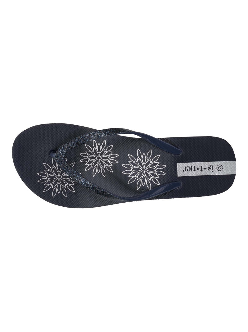 Chanclas con un tacón cómodo y ligero de 4 cm  Isotoner Azul marino - Kiabi