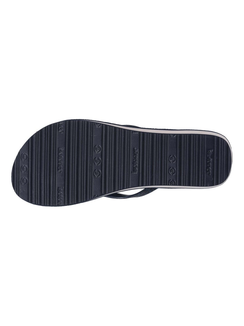 Chanclas con un tacón cómodo y ligero de 4 cm  Isotoner Azul marino - Kiabi