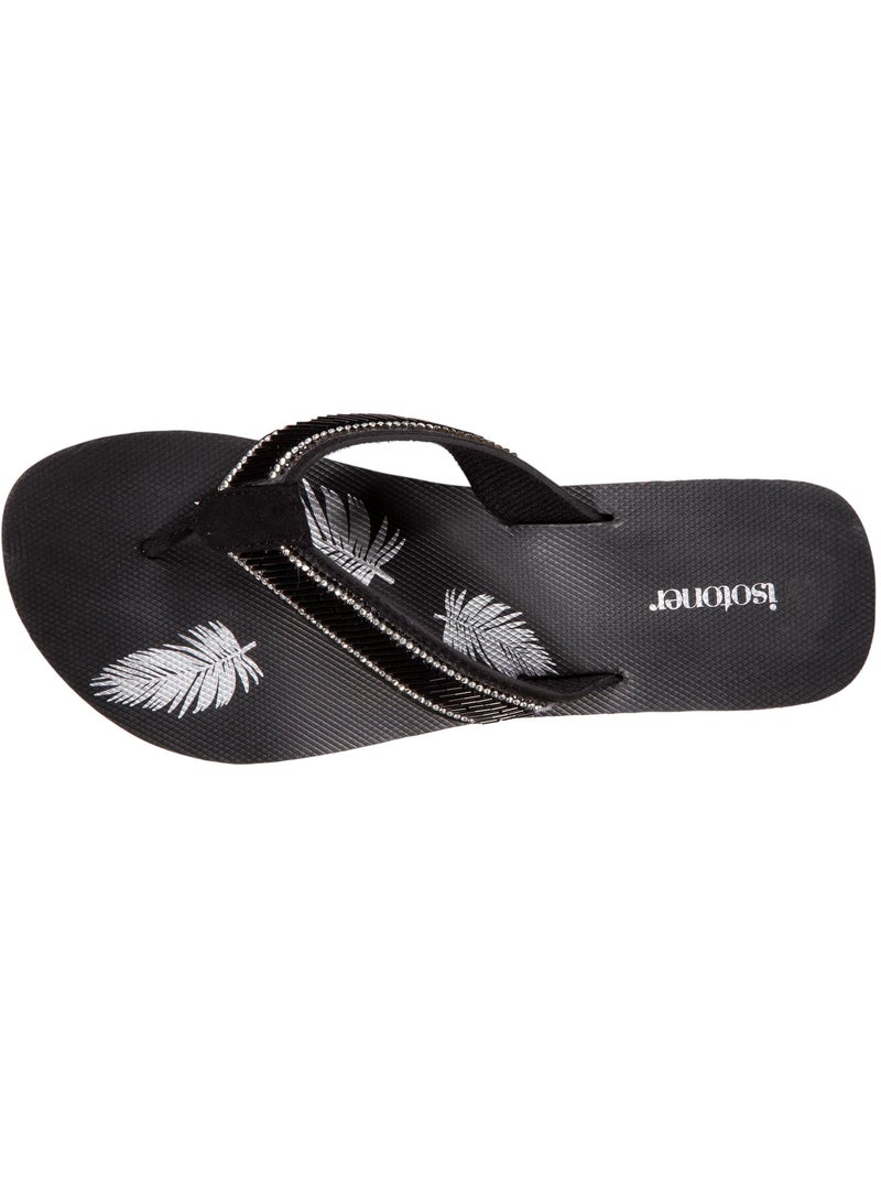 Chanclas con un tacón cómodo y ligero de 4 cm  Isotoner Negro - Kiabi