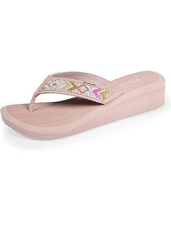 Chanclas con un tacón cómodo y ligero de 4 cm Isotoner