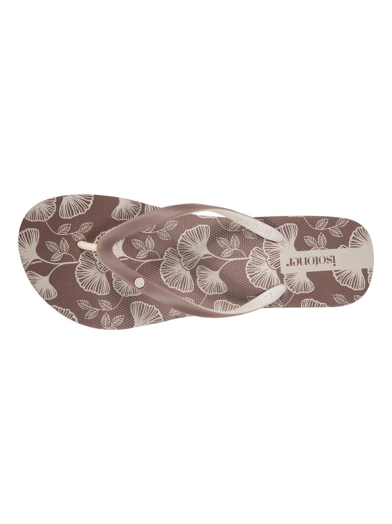 Chanclas con un tacón cómodo y ligero de 4 cm  Isotoner Taupe - Kiabi